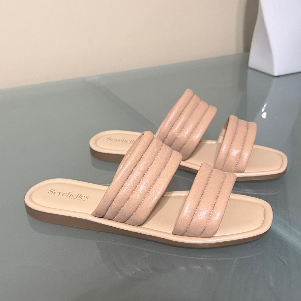 Seychelles Tan Slide Sandals – Size 8 – Flat Minimalist Summer Slides NEW - Picture 10 of 11